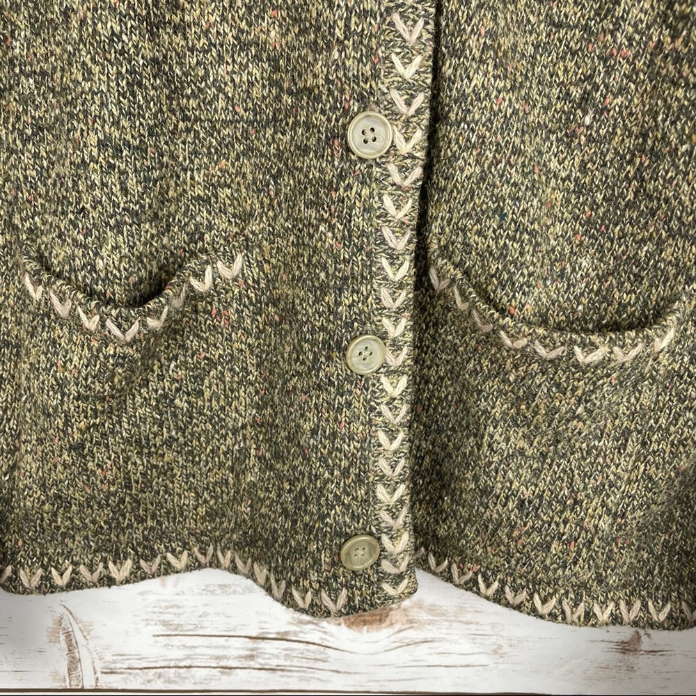 Woolrich Olive Green Marled Button-Up Cardigan - Picture 2 of 7